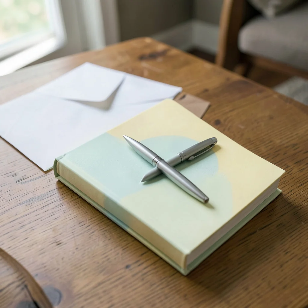 An open book awaits a message at a baby shower.