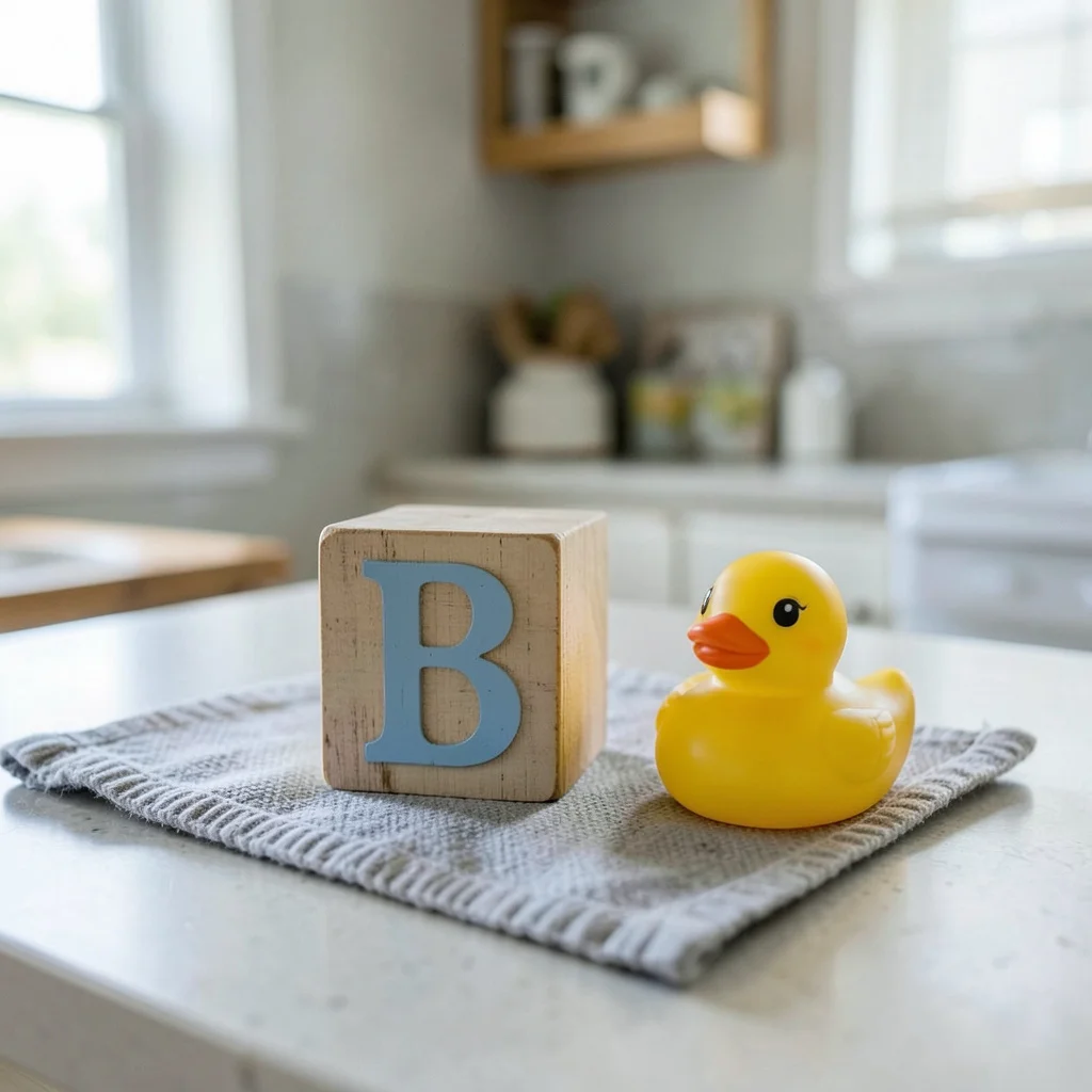 Guests mingling at a casual co-ed baby shower in a home living room.