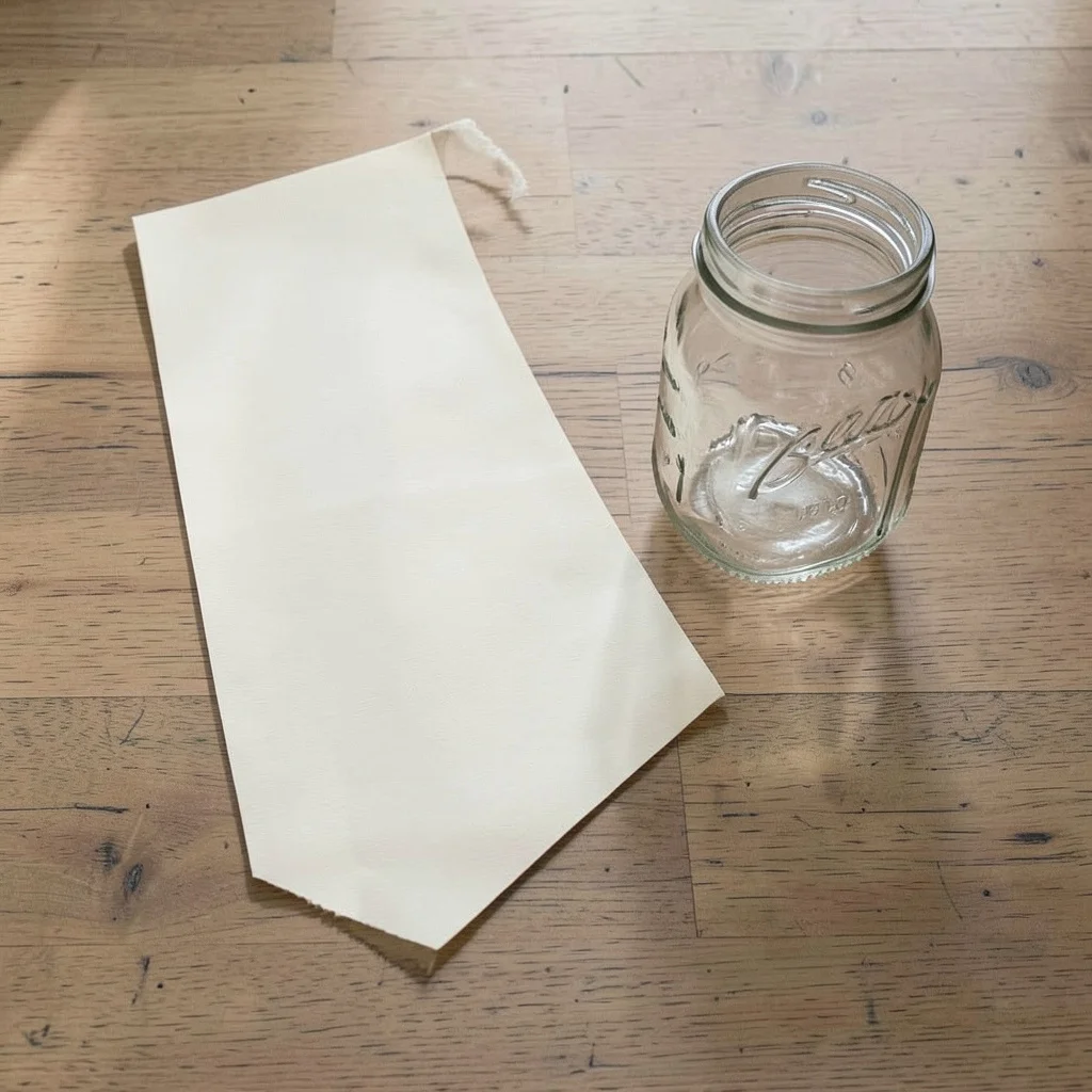 A dining table with a simple candle centerpiece for an engagement party at home.