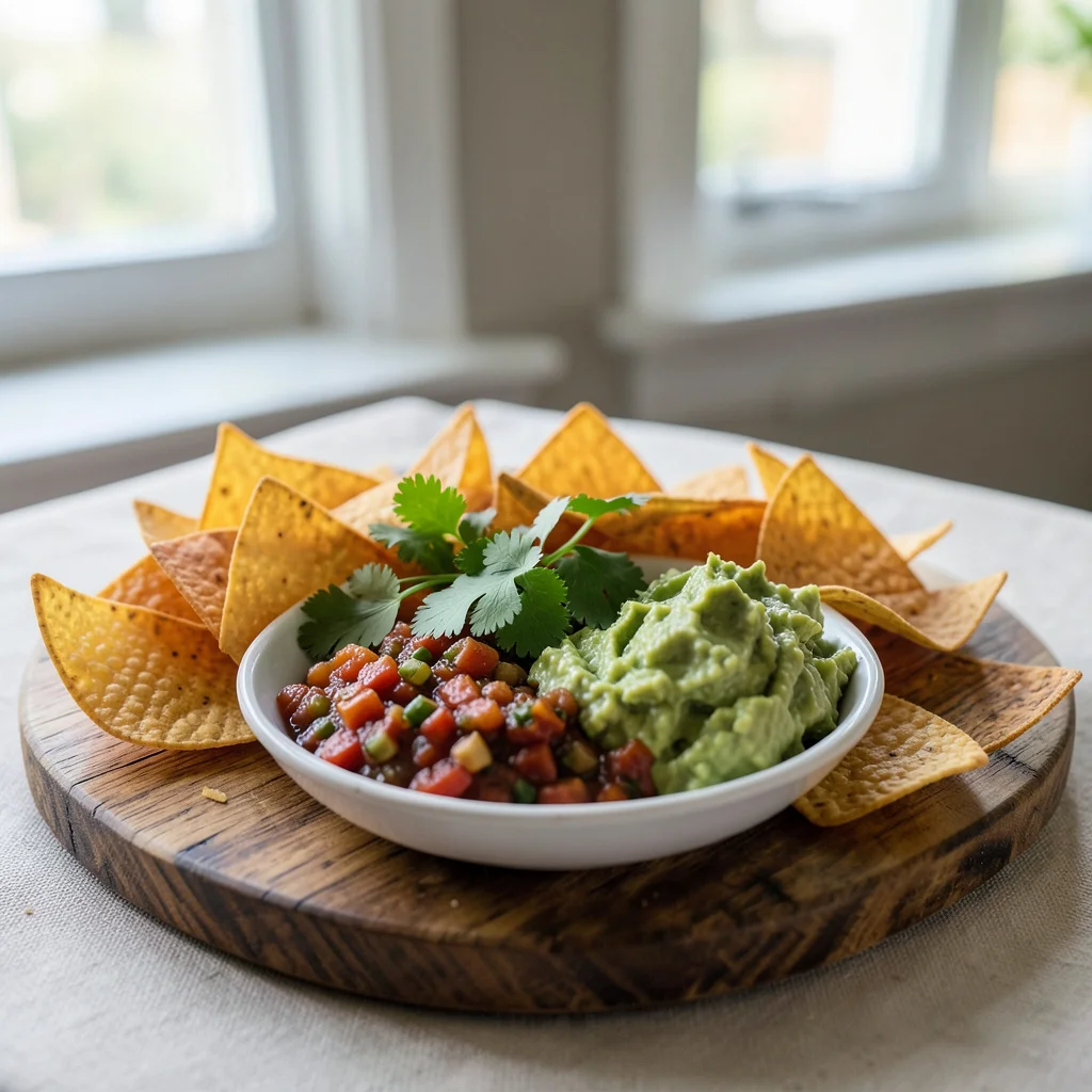 A simple cheese and cracker platter arranged on a kitchen counter, suggesting easy housewarming party food.