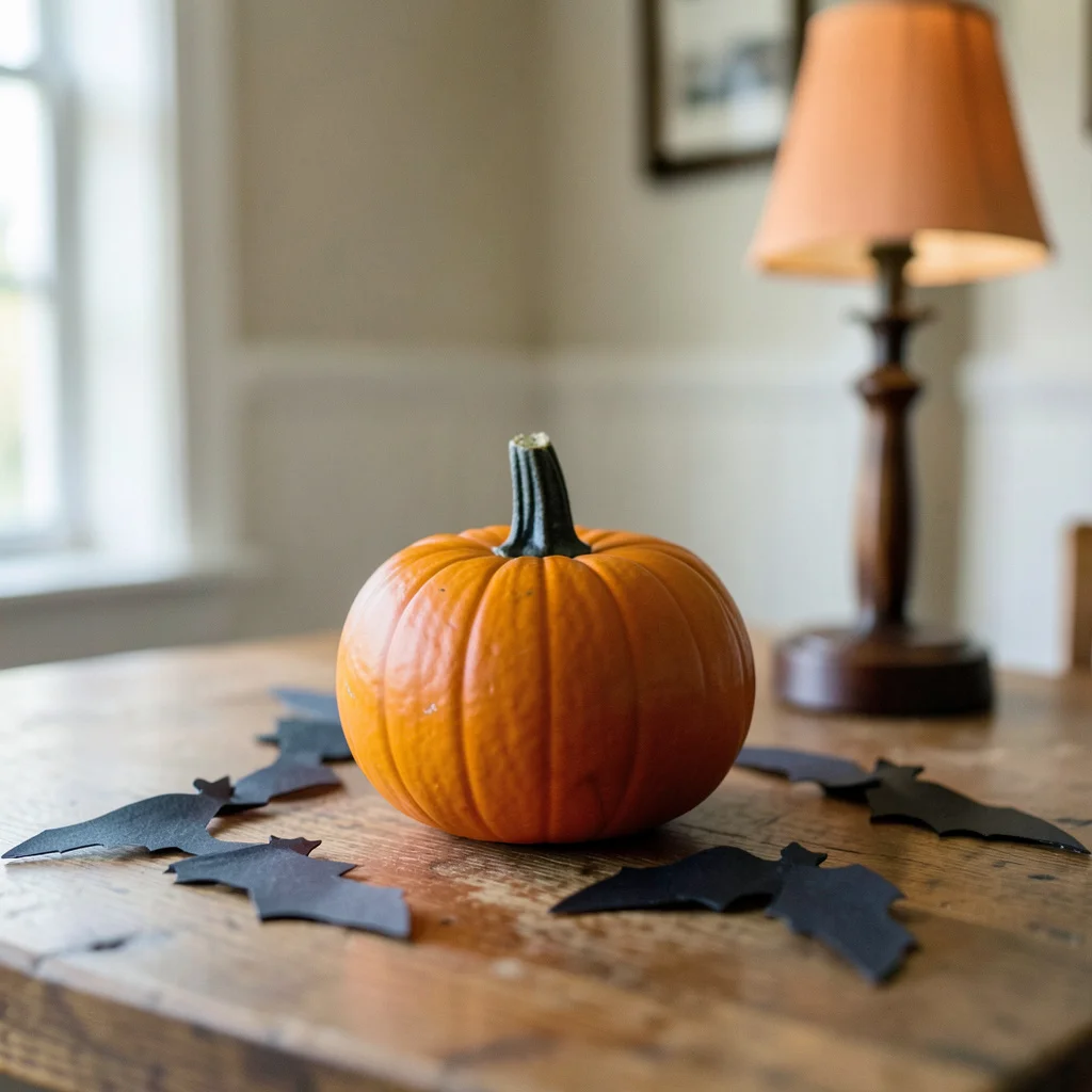 Close-up of adults using markers and stickers to decorate mini pumpkins.