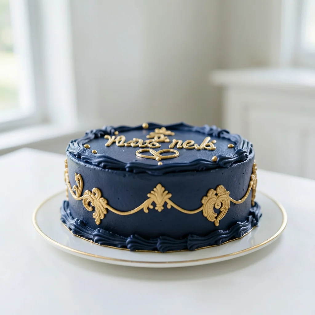 A retirement sheet cake on a home dining table.