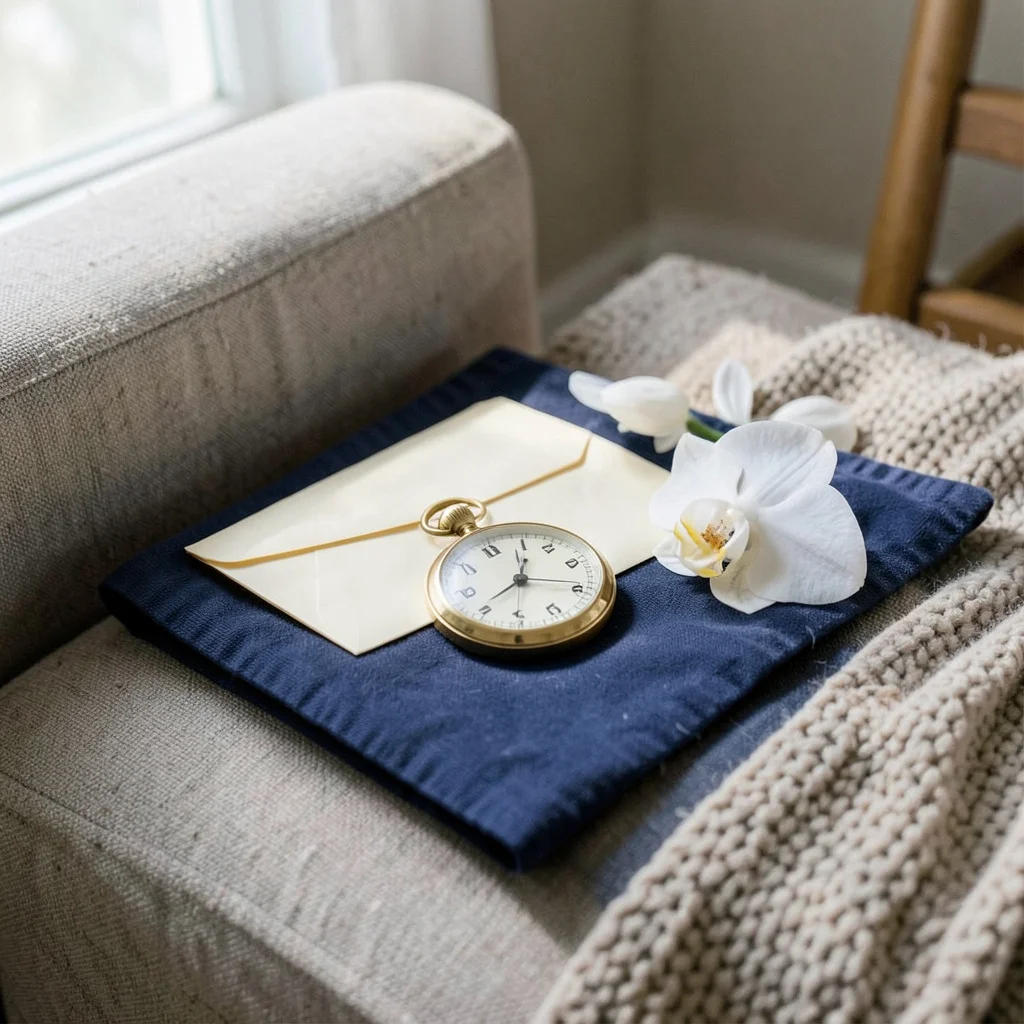 A simple retirement party setup in an office or home setting with cake, balloons, and a card.