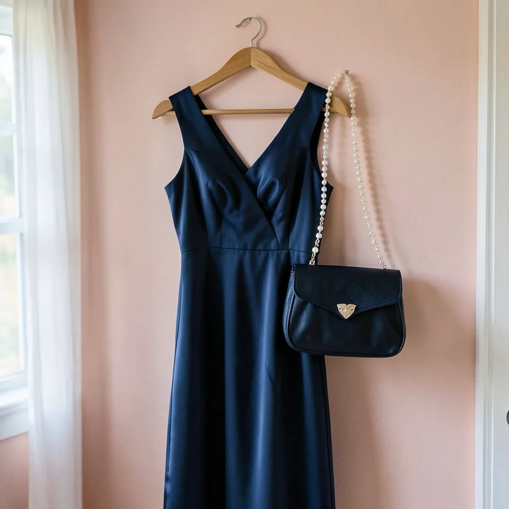 Wedding invitation and shoes representing guest attire choices