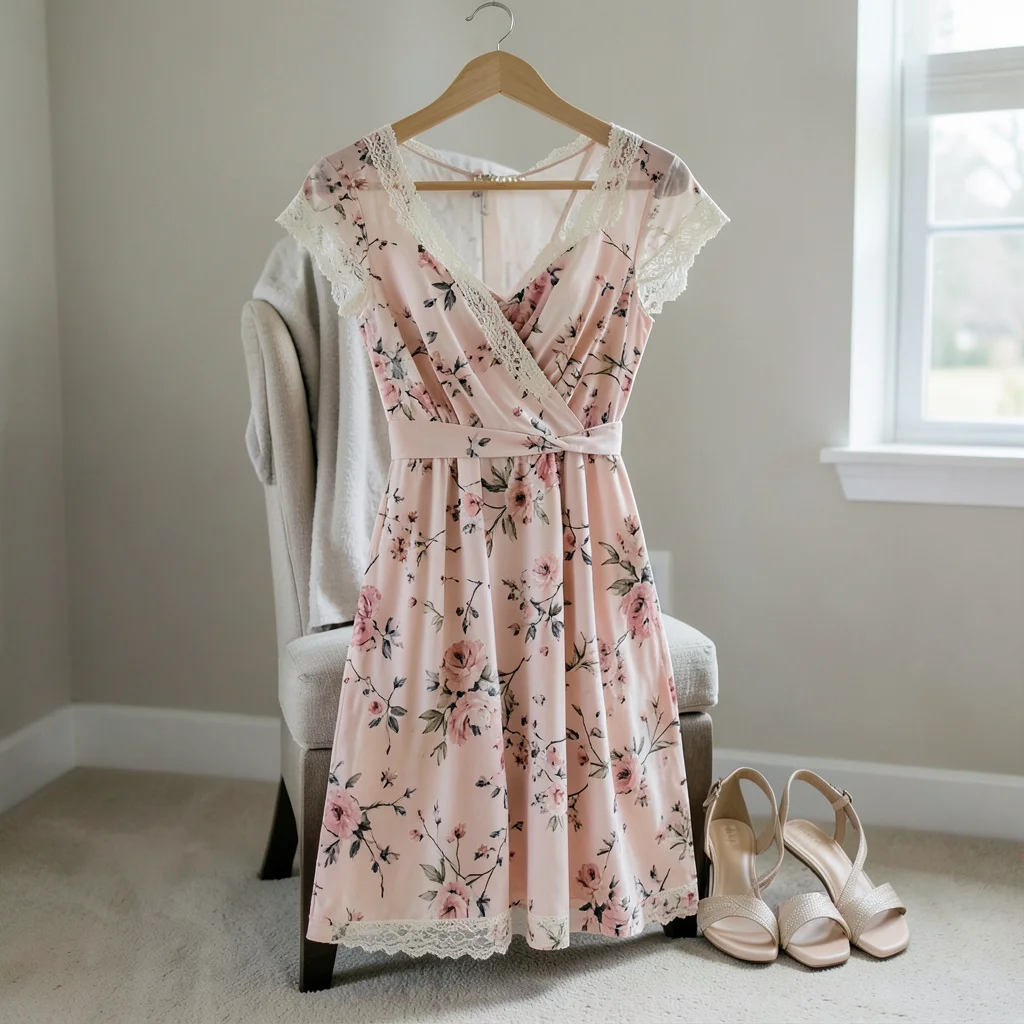 An invitation and accessories suggesting a bridal shower dress code decision.