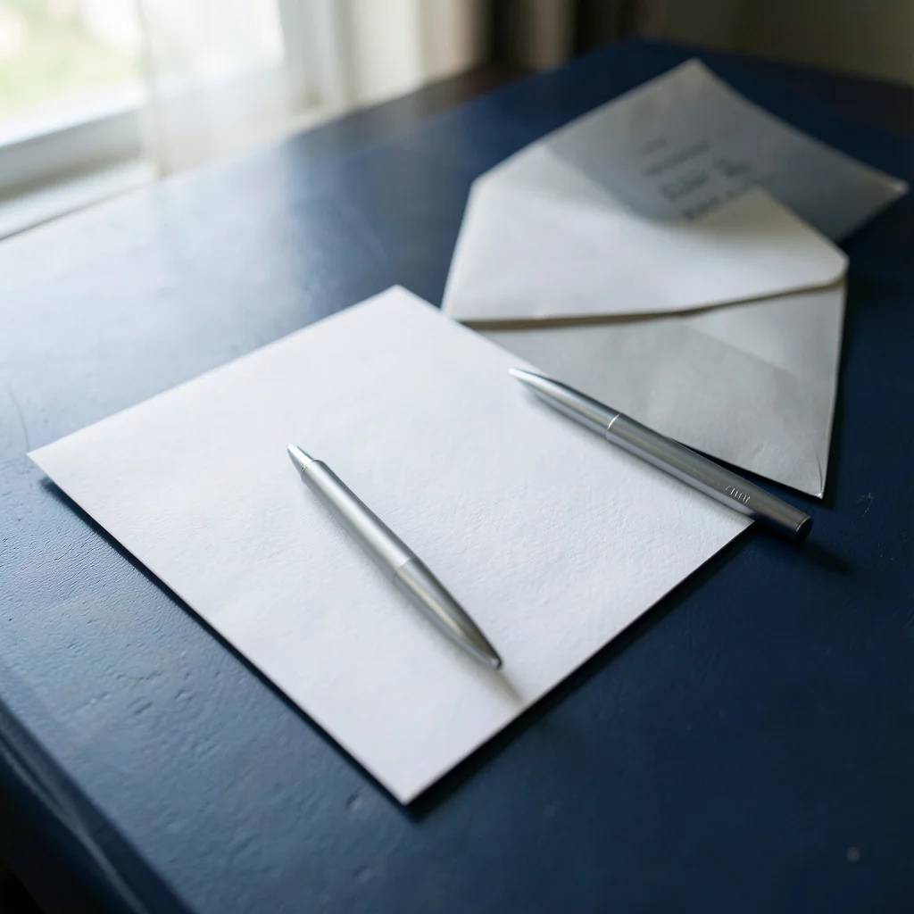 A hand writing a message inside an open college graduation card.