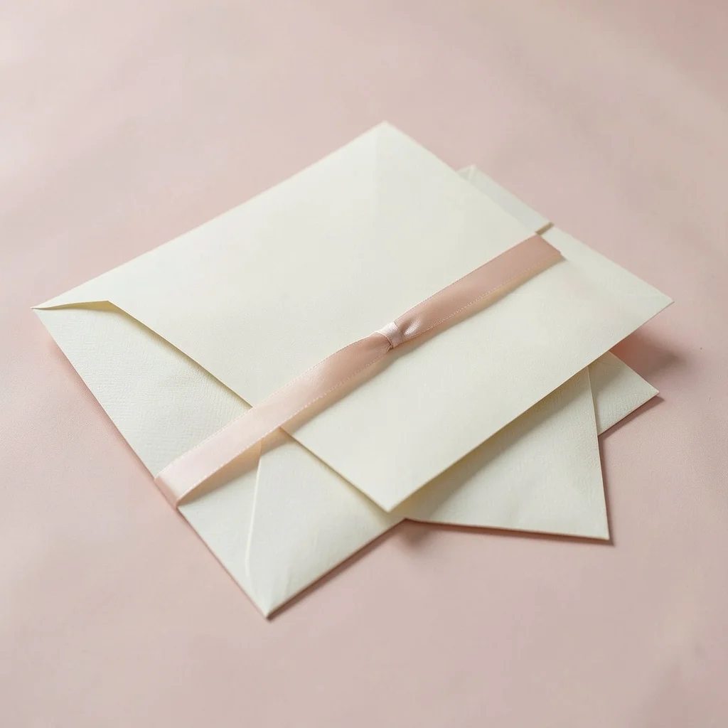 A handwritten wedding card with a floral arrangement.