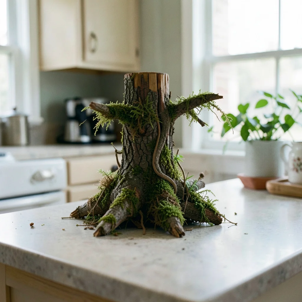 Woodland themed baby shower table setting with natural decor